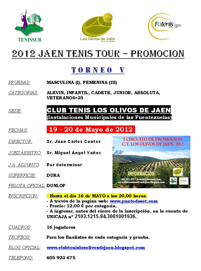 CARTEL TORNEO V-CIRCUITO PROMOCIÓN-2012 J.T.T.