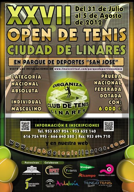 Cartel XXVII Open de Tenis Ciudad de Linares