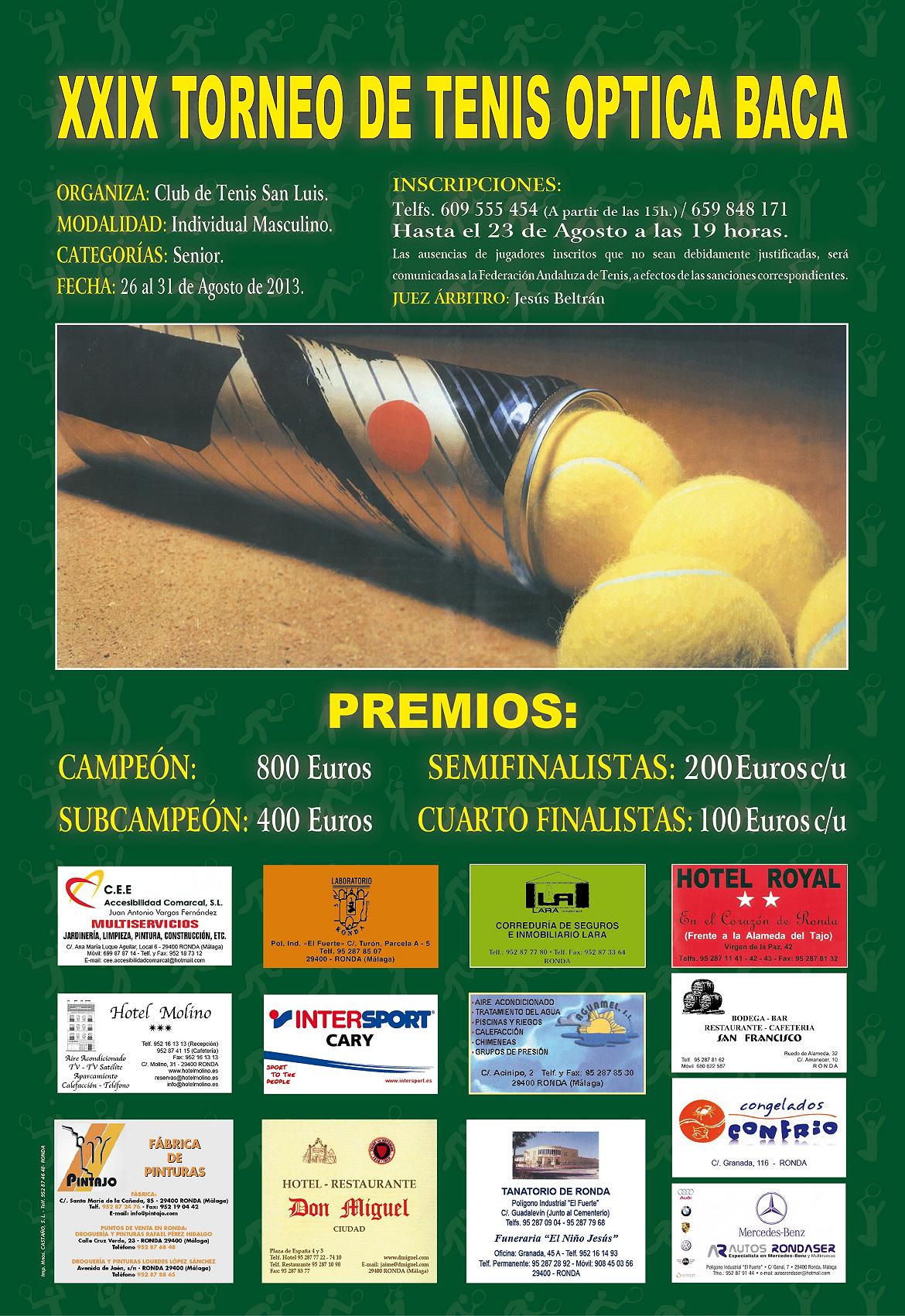 CARTEL TENIS