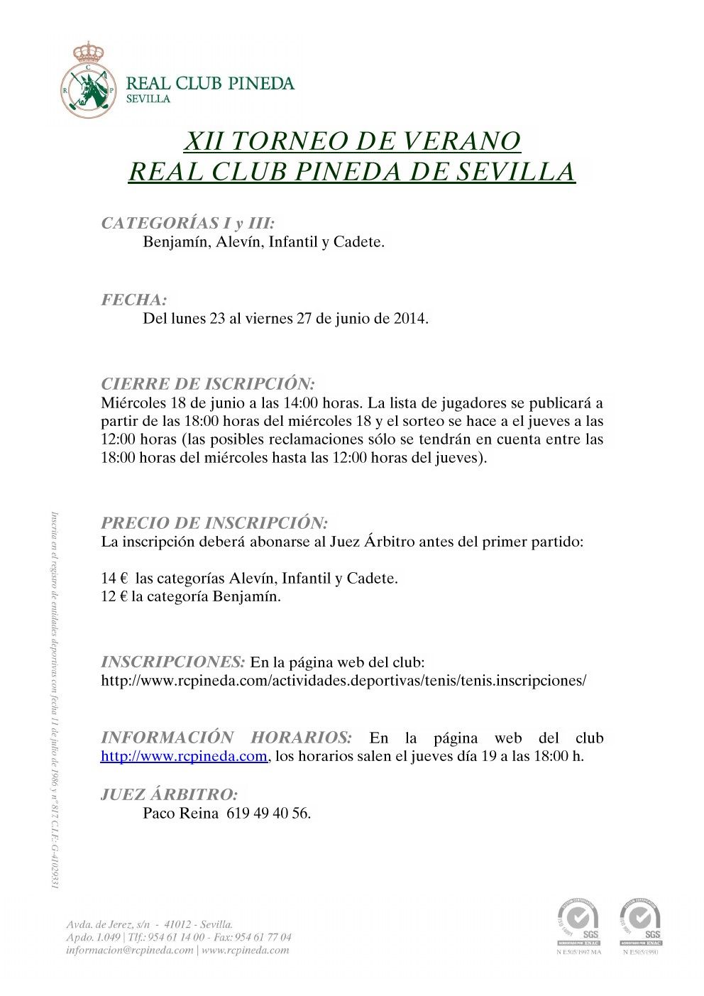 Cartelito pineda torneo verano