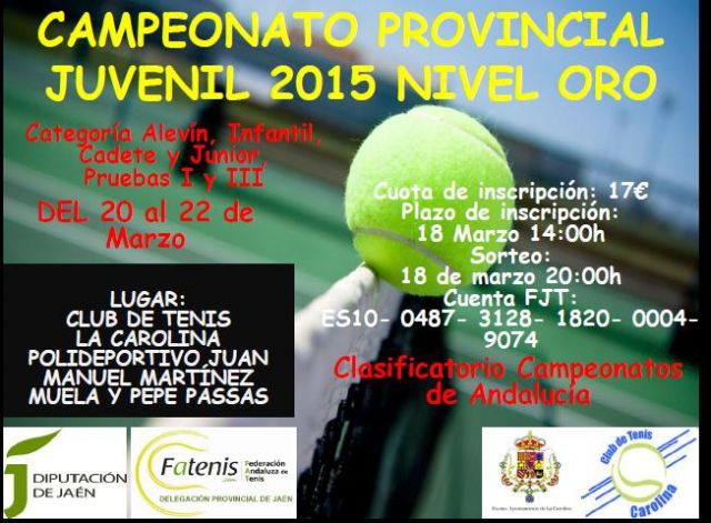 Cartel Campeonato Provincial Juvenil 2015 - Nivel Oro