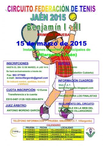 Cartel Torneo 1 Circuito Benjamin