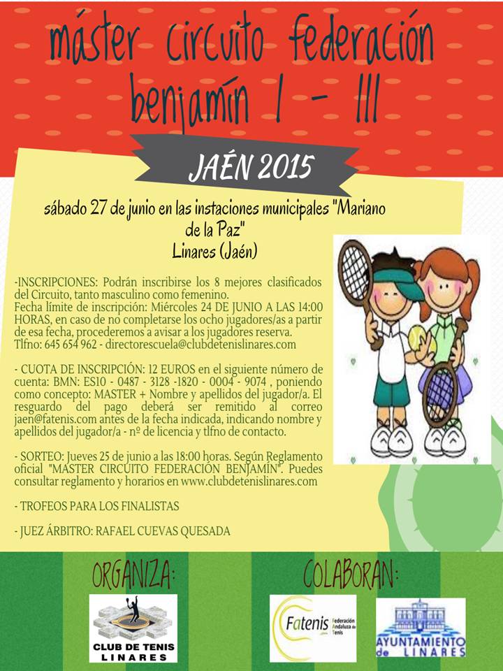 CARTEL MASTER CIRCUITO FEDERACION BENJAMIN I III