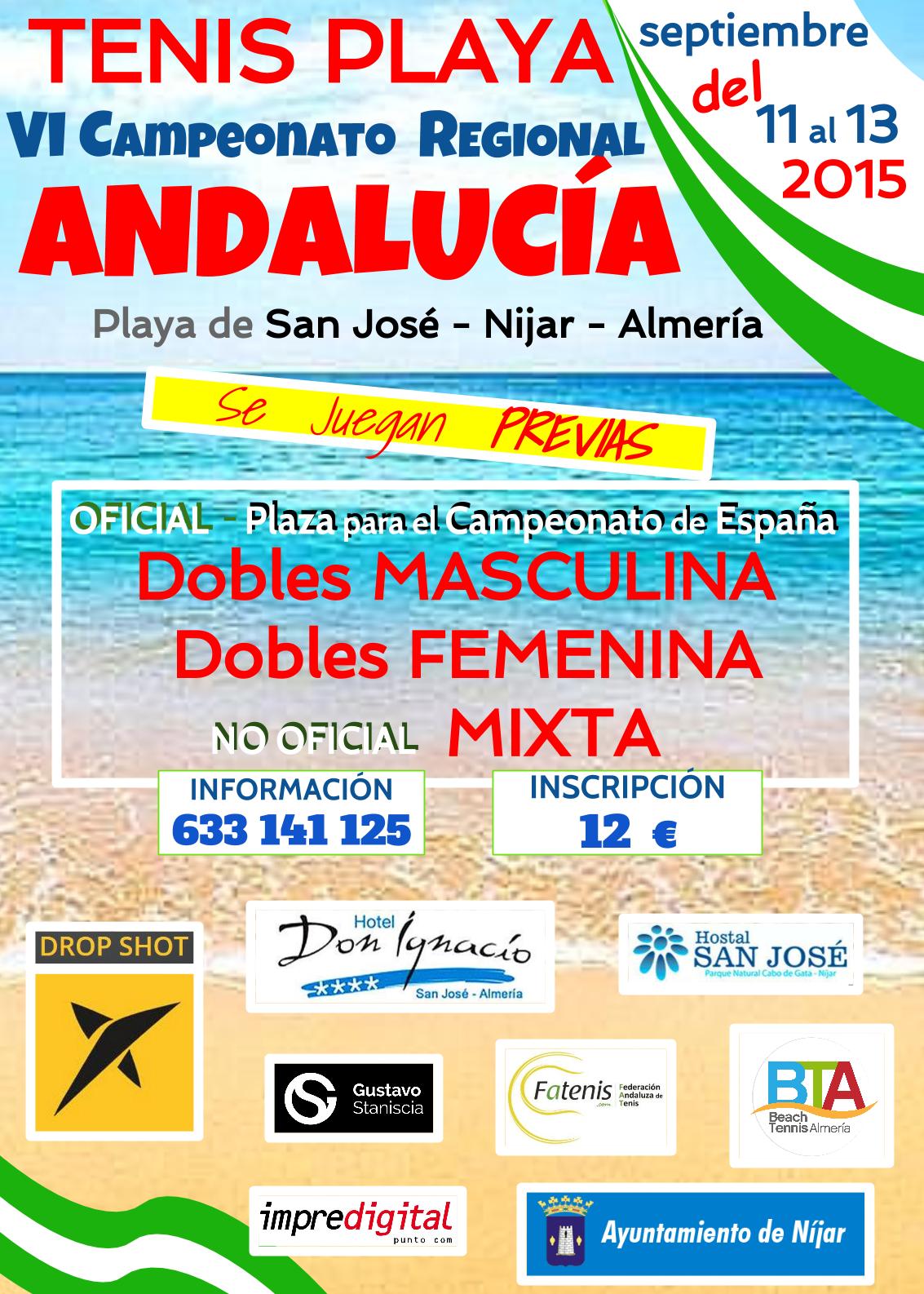 Cartel Regional Beach Tennis Almeria 2015 oficial 1