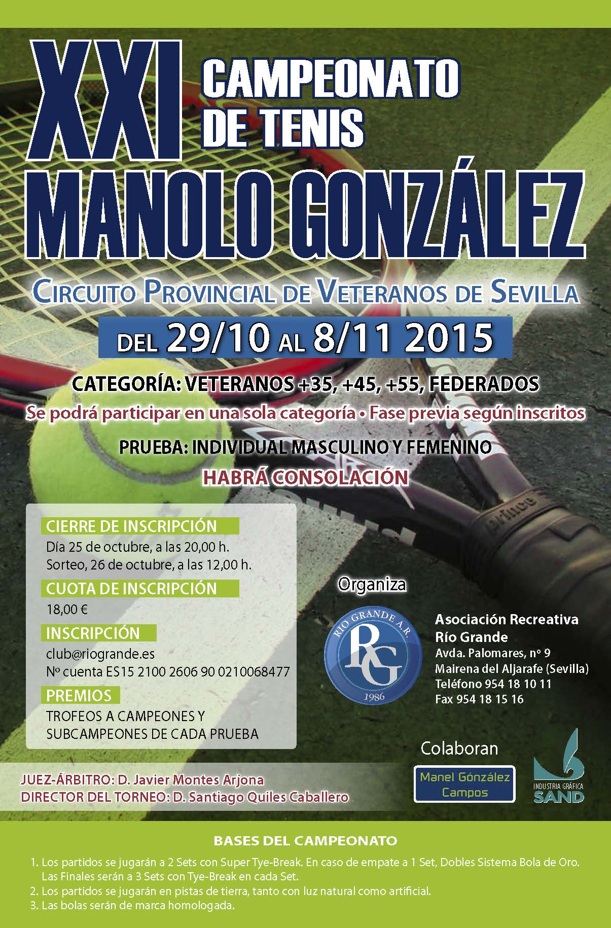 XXI Cartel Tenis Manolo Gonzalez