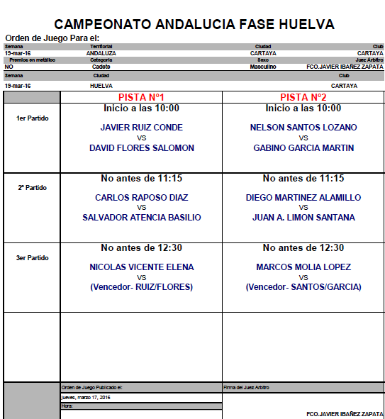 orden de juego