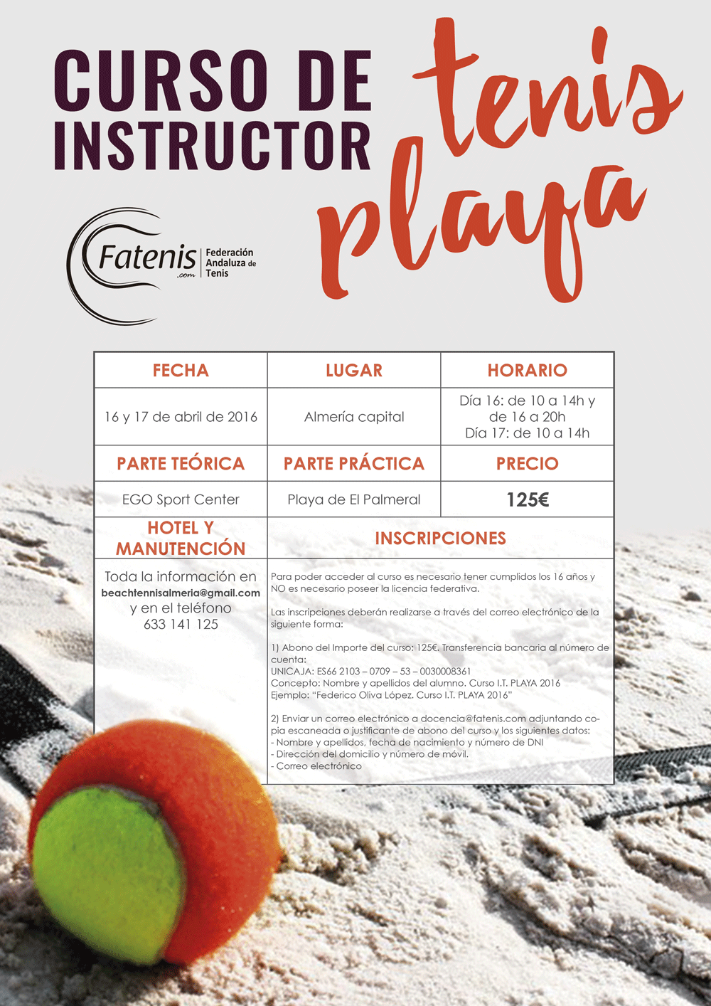 Cartel Almería Tenis Playa