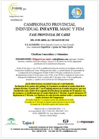 provincial inf 2016 convocatoria