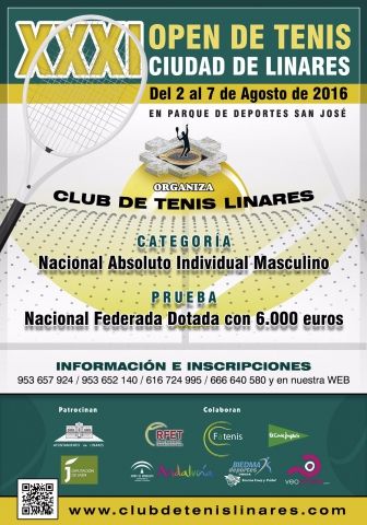Cartel XXXI Open de Tenis Ciudad de Linares 2016