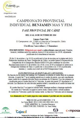 provincial benjamin 2016