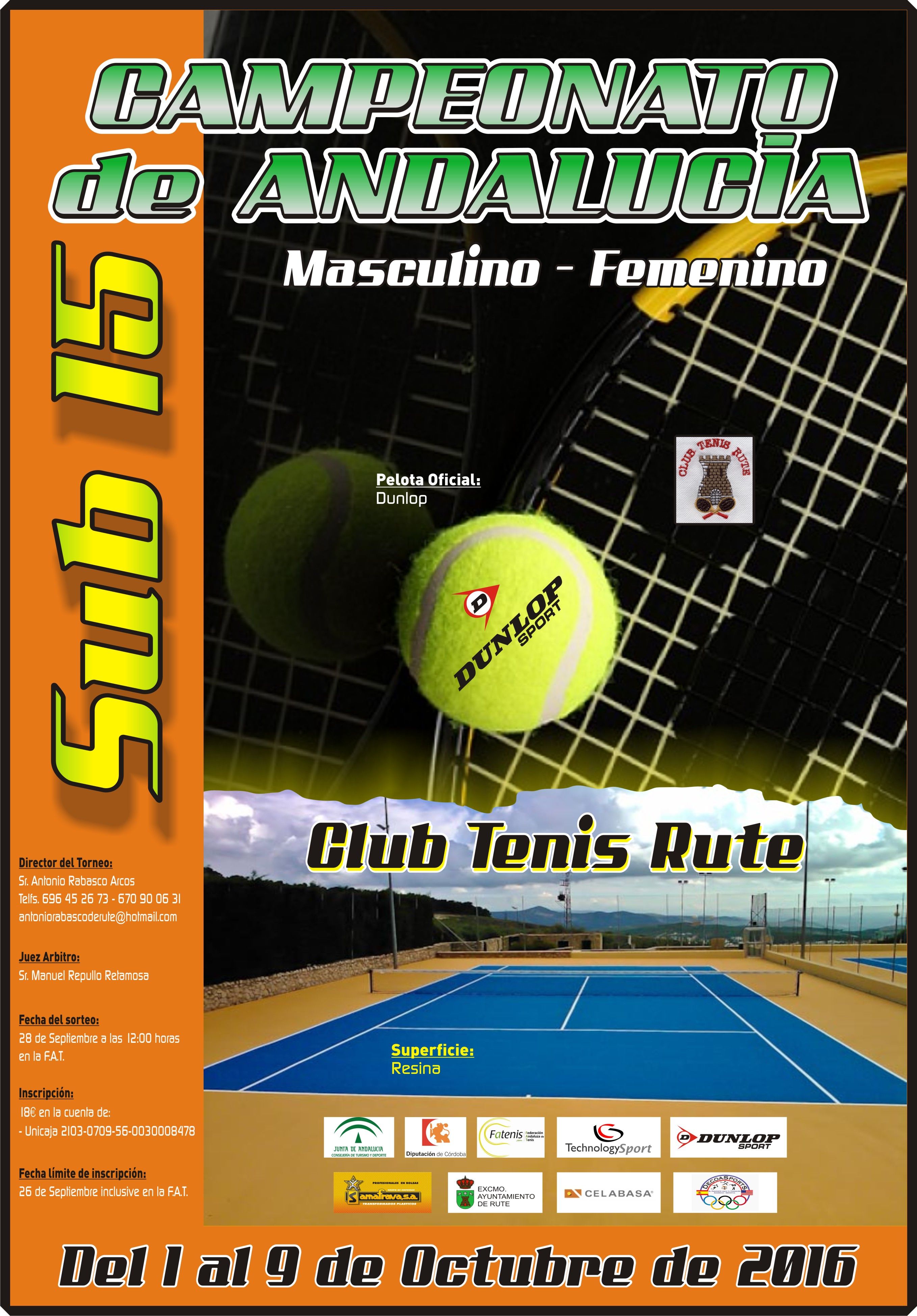 CARTEL CAMPEONATO ANDALUCIA SUB-15 - 2016