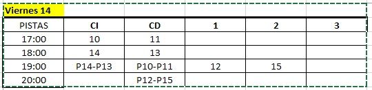 nuevo horario
