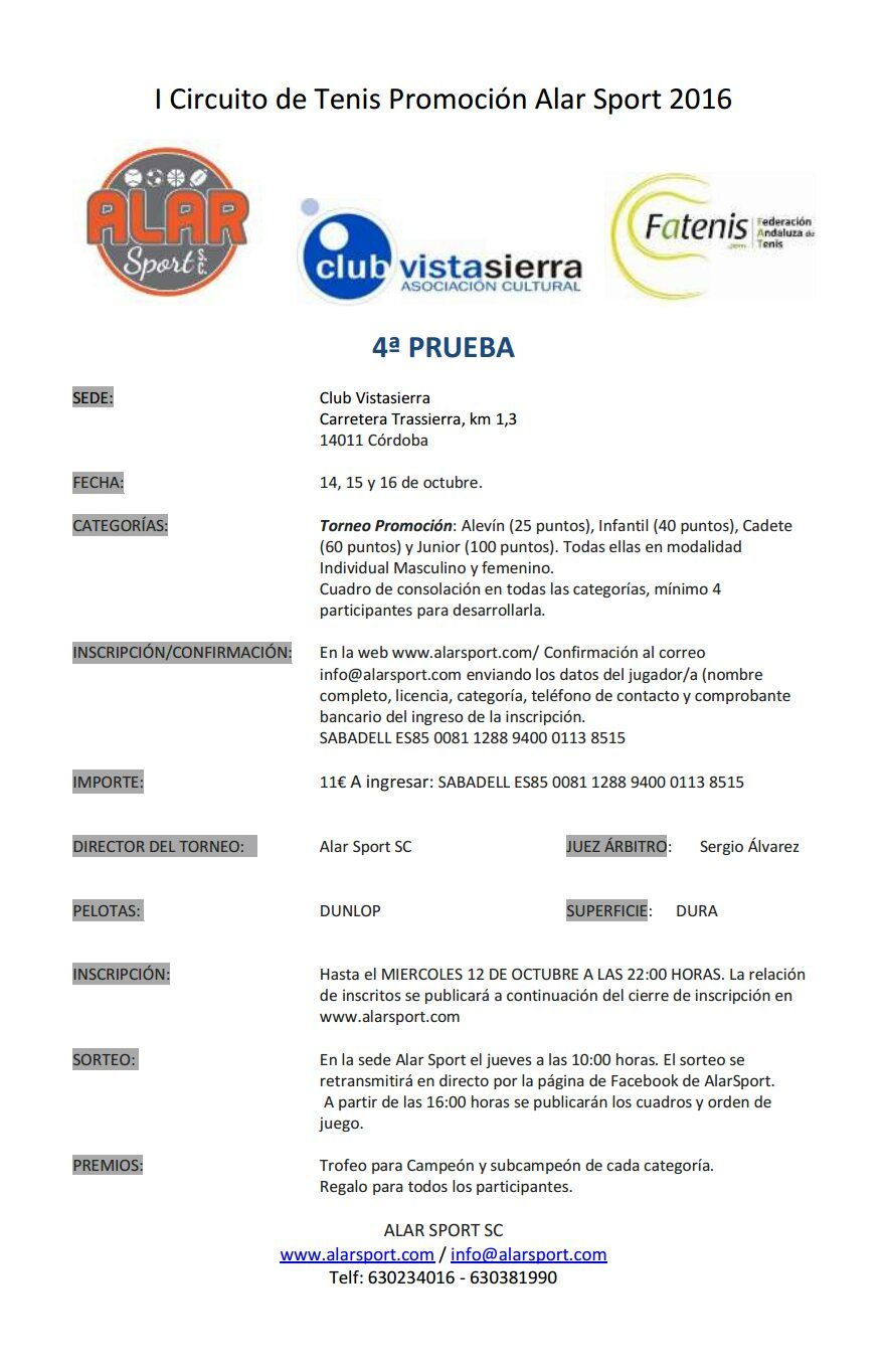 4 TORNEO CIRCUITO ALAR SPORT