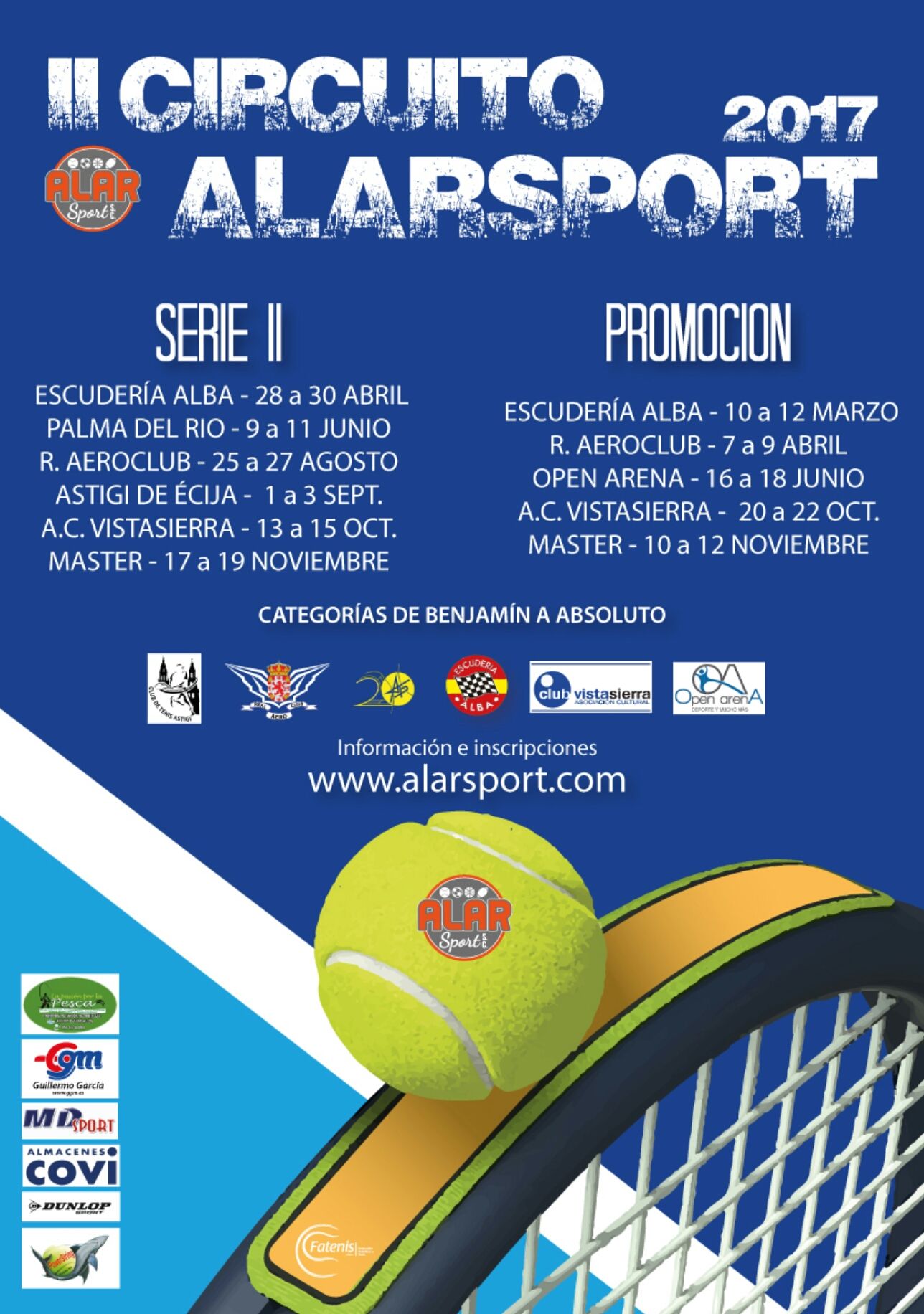 Cartel II circuito tenis Alar Sport
