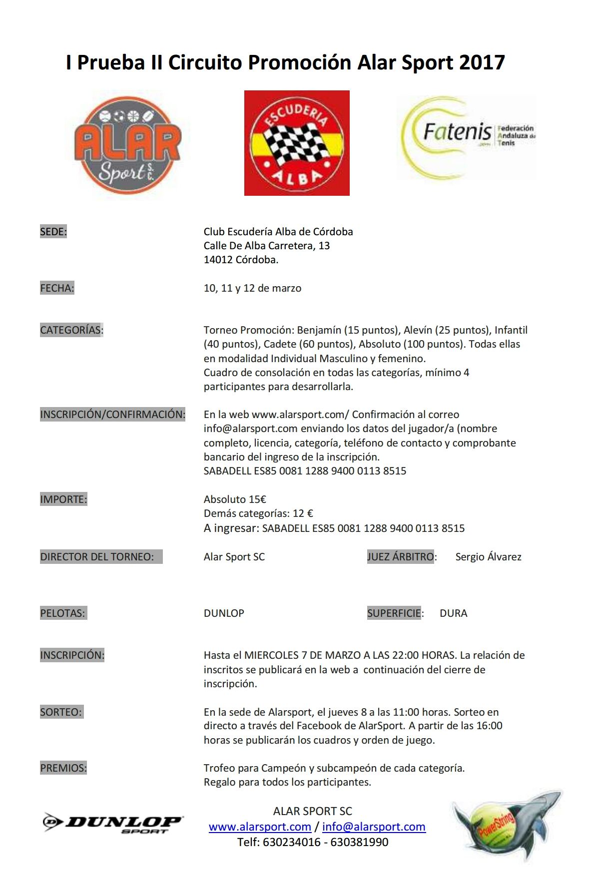 Nota informativa Escuderia