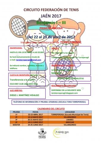 CARTEL PRIMERA PRUEBA CIRCUITO PROVINCIAL BENJAMIN TORREPEROGIL