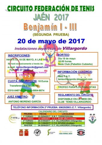 Cartel 2 Torneo Cto Fed Benjamin 2017