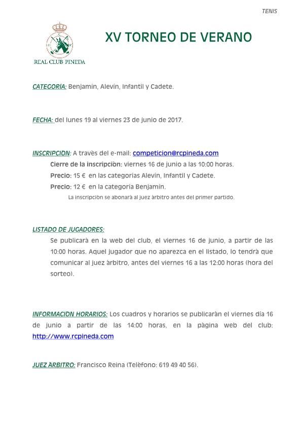 torneo verano pineda