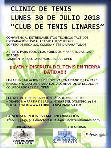 CARTEL CLINIC 30 JULIO OPEN 2018