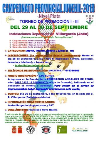 CARTEL Provincial Juvenil 18