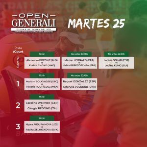 Horarios Open Generali Palma del Rio ITF W50