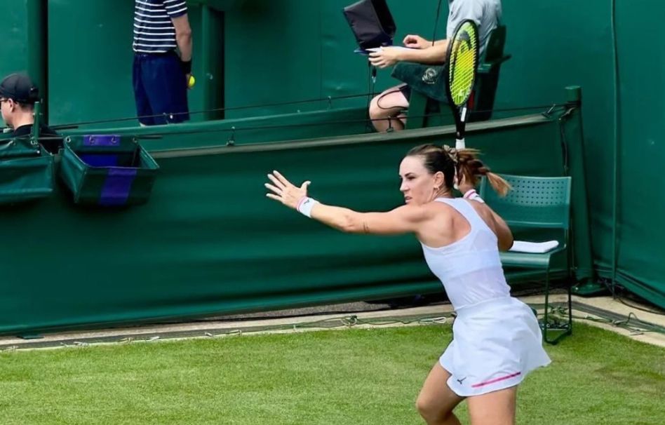 Nuria Parrizas en la previa de Wimbledon