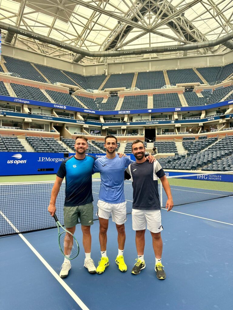 Riki Ojeda, Javi Barranco y Juan Pablo Cañas, preparando el US Open en Nueva York