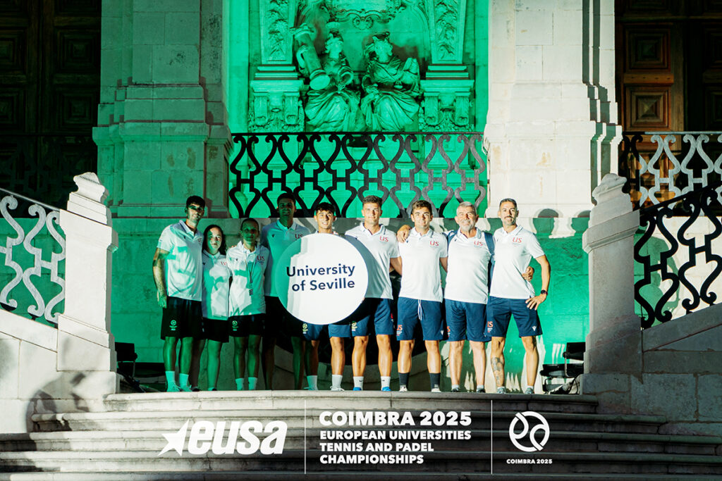 La expedición de la Universidad de Sevilla en la Ceremonia de apertura del Campeonato de Europa Universitario
