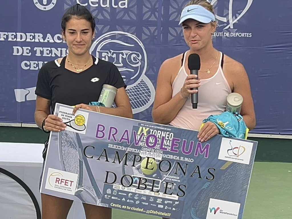 María Oliver y Elena Giessler, campeonas de dobles del ITF W15 de Ceuta | Foto Federación de Tenis de Ceuta