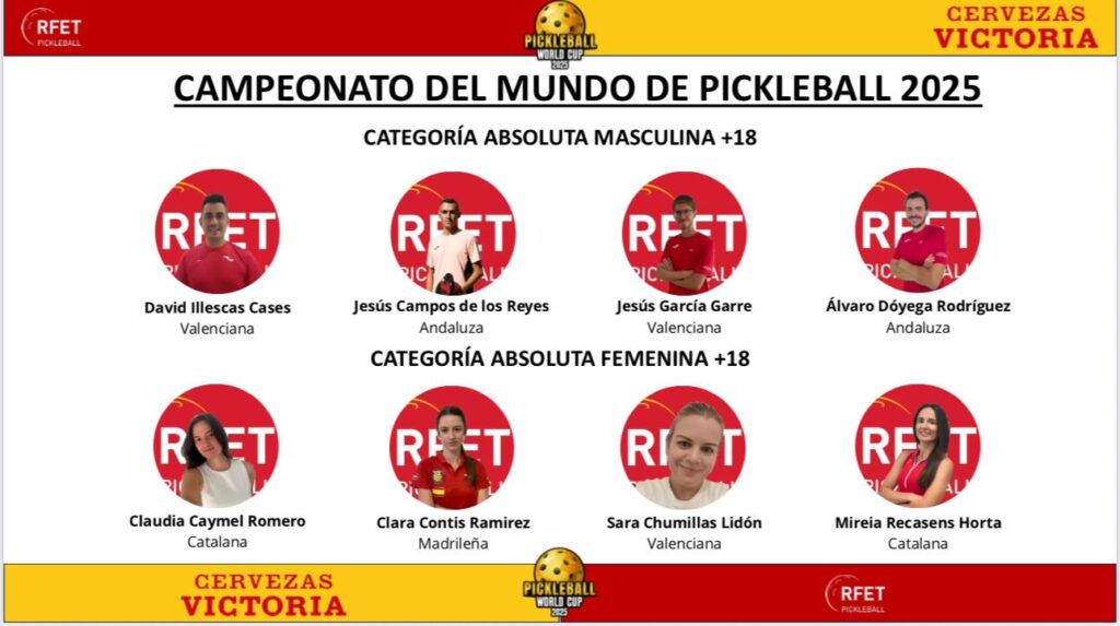 Selección Española de Pickleball para el Mundial de Florida