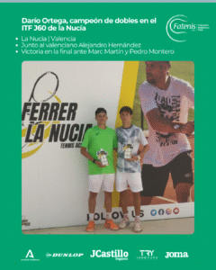 Título de dobles para Darío Ortega en el ITF J60 de la Nucía (Valencia)