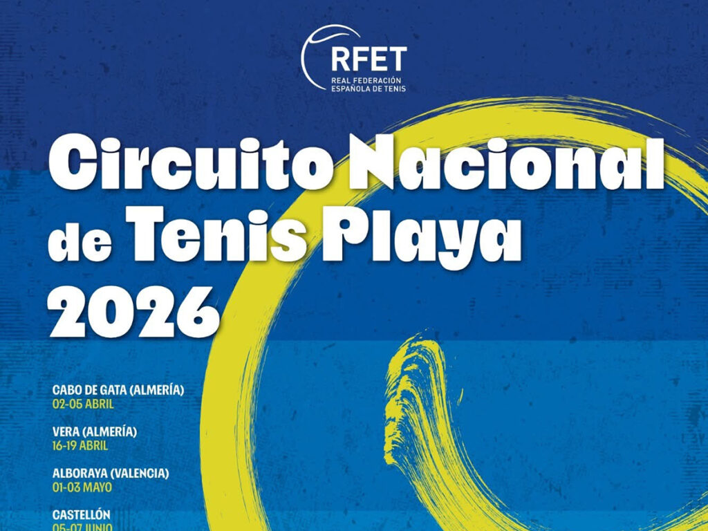 Circuito Nacional de Tenis Playa 2026, con pruebas en Cabo de Gata, Vera y Cádiz