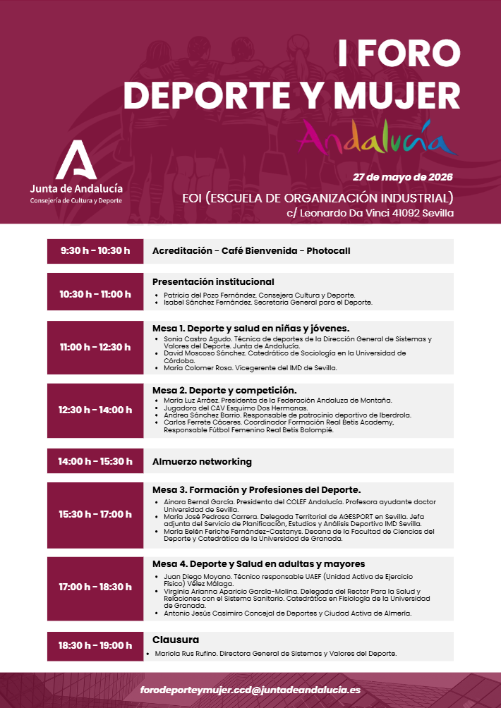Programa I Foro Deporte y Mujer Andalucía