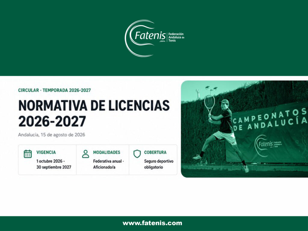 Licencias 2026 - 2027 | Federación Andaluza de Tenis