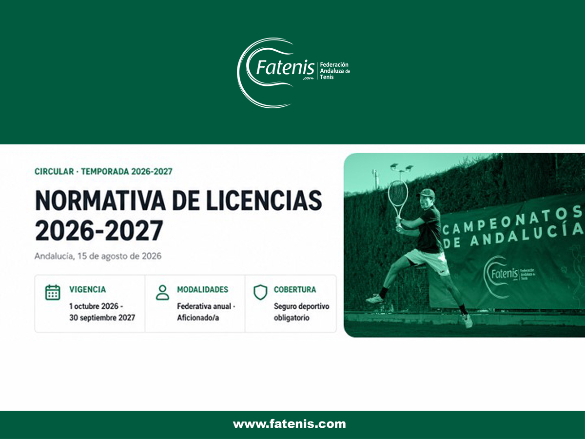 Licencias 2026 - 2027 | Federación Andaluza de Tenis